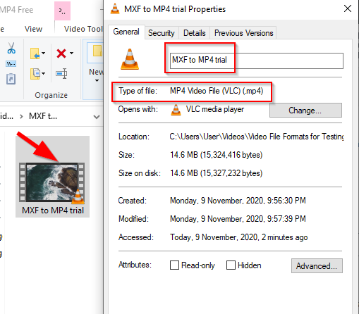 convert MXF to MP4 free VLC 7