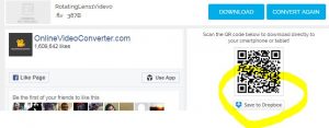 online video converter download QR code or dropbox