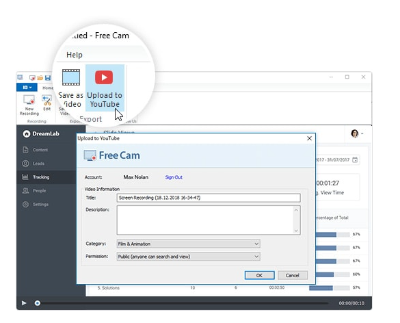 free video capture software upload to YouTube