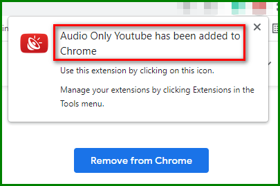   Download Audio Only YouTube Chrome Extension 3