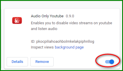 Checking Audio Only YouTube Chrome Extension Installation 3