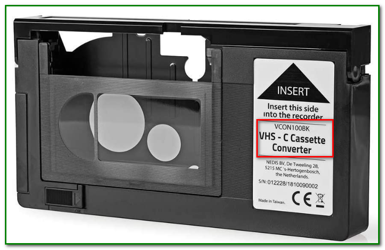 VHS-C to VHS adapter