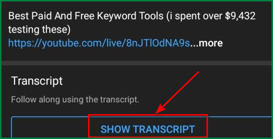 How to Copy a Transcript from YouTube on a Mobile Phone 2