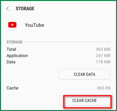 unfortunately YouTube has stopped - clear app cache