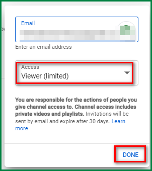 share multiple private YouTube videos - limited viewer access