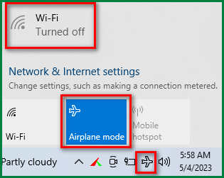 Fix YouTube not working on PC - turn off Airplane mode