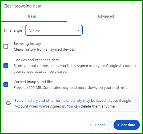 YouTube Lagging on Google Chrome - clear browsing data