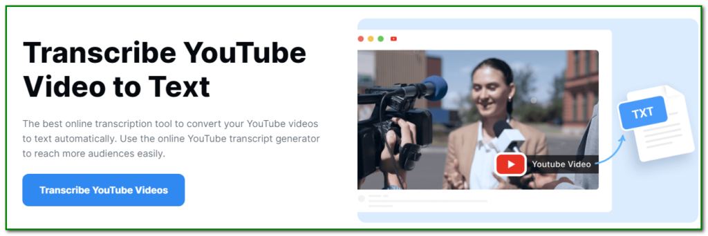 Notta transcribe YouTube video to text