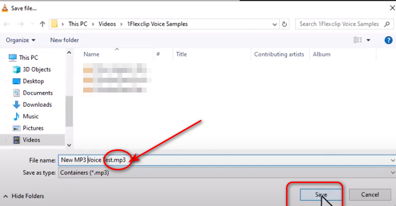 Convert  WAV to MP3 on VLC Media Player - include .mp3 extension